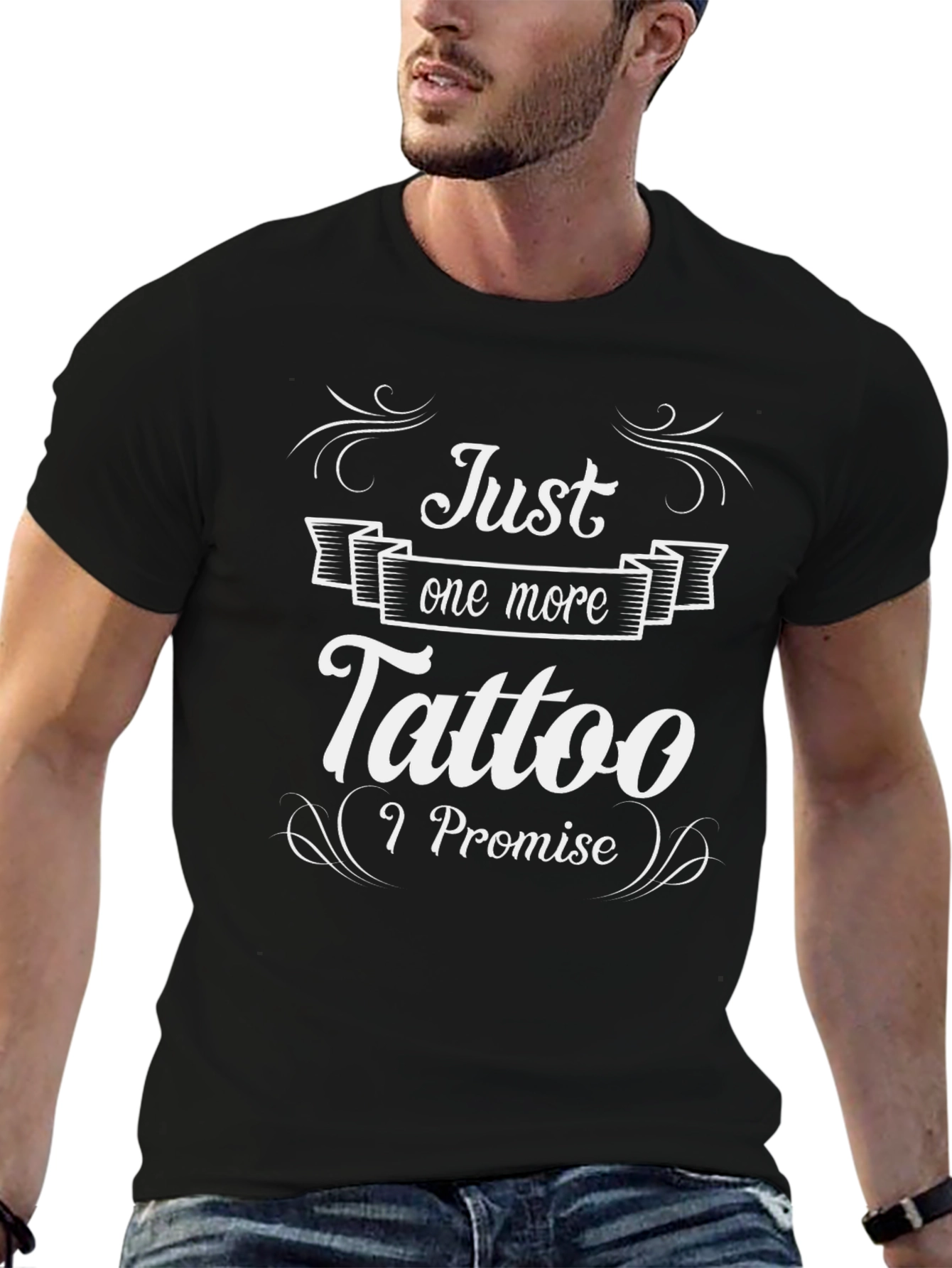 Just One More Tattoo Black Graphic Tee - 6