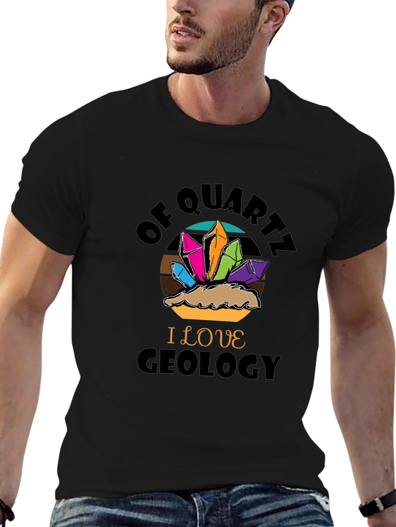 Black Geology Lover T-Shirt - Of Quartz I Love Geology view 6