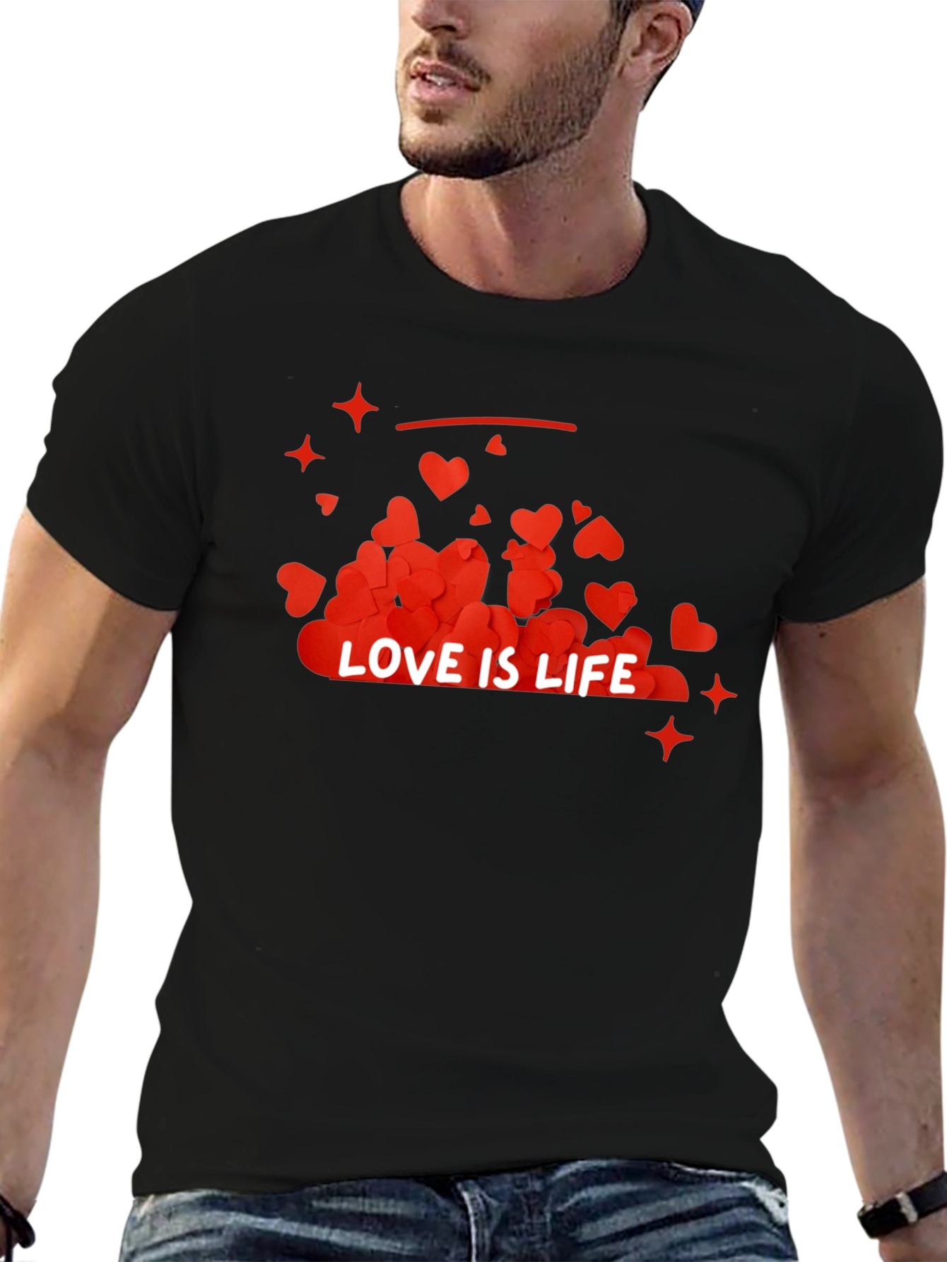 Black Love is Life Graphic Tee - Trendy Casual Wear view 6