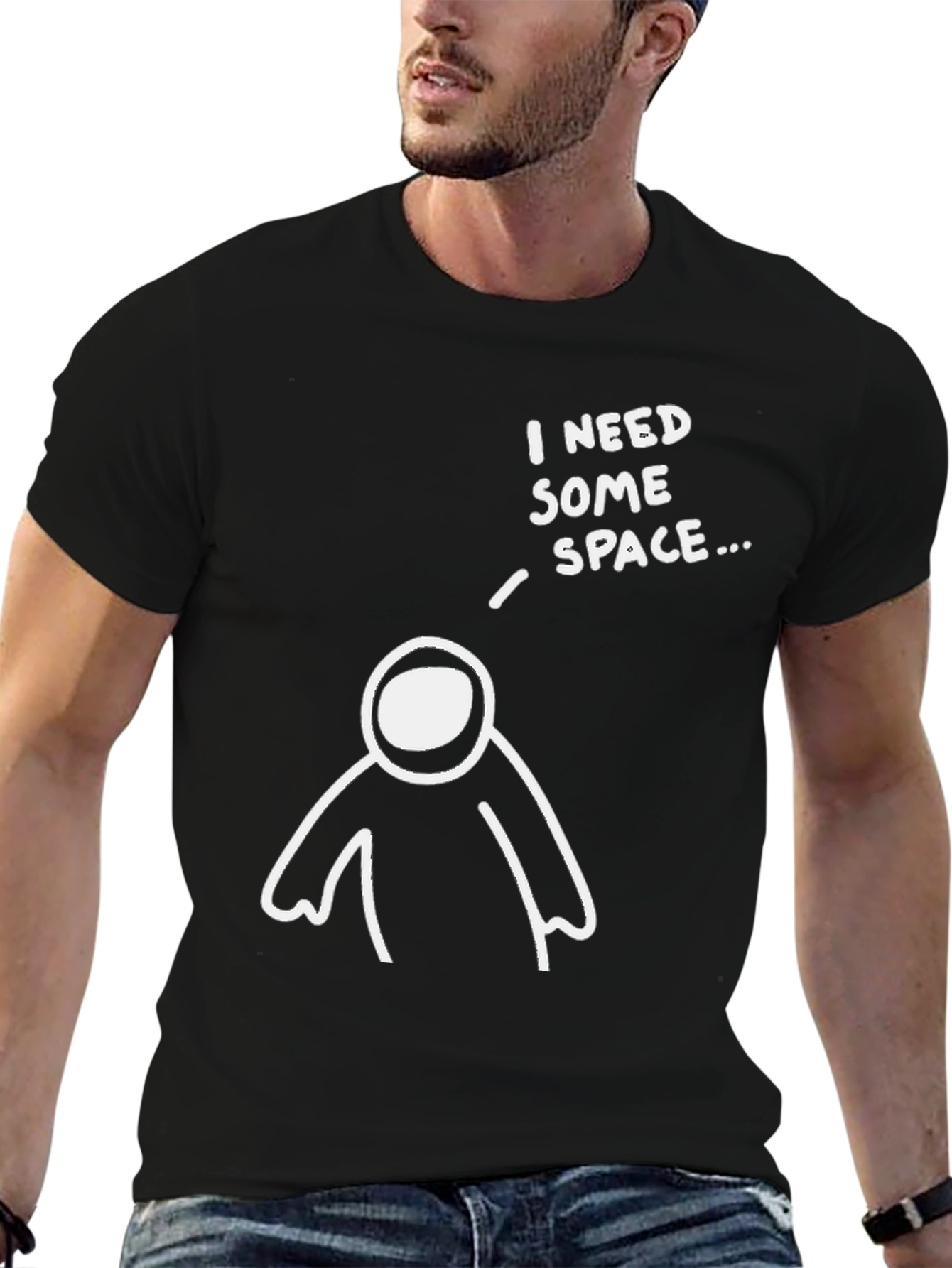Black I Need Some Space T-Shirt view 6