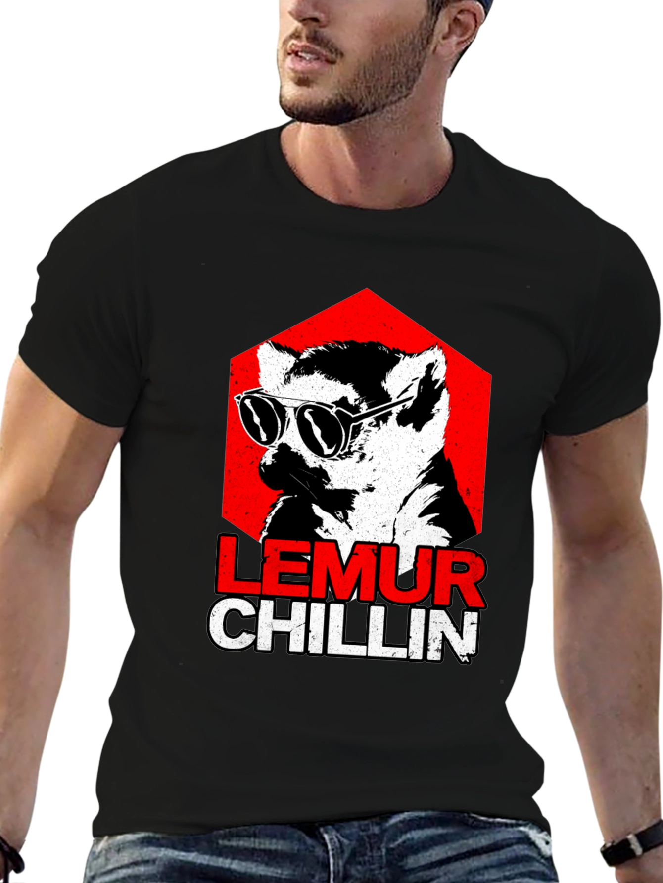 Black Lemur Chillin' Graphic Tee view 6