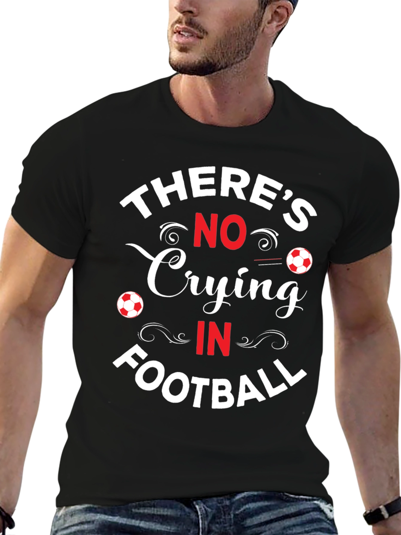 Black No Crying in Football Graphic T-Shirt view 6