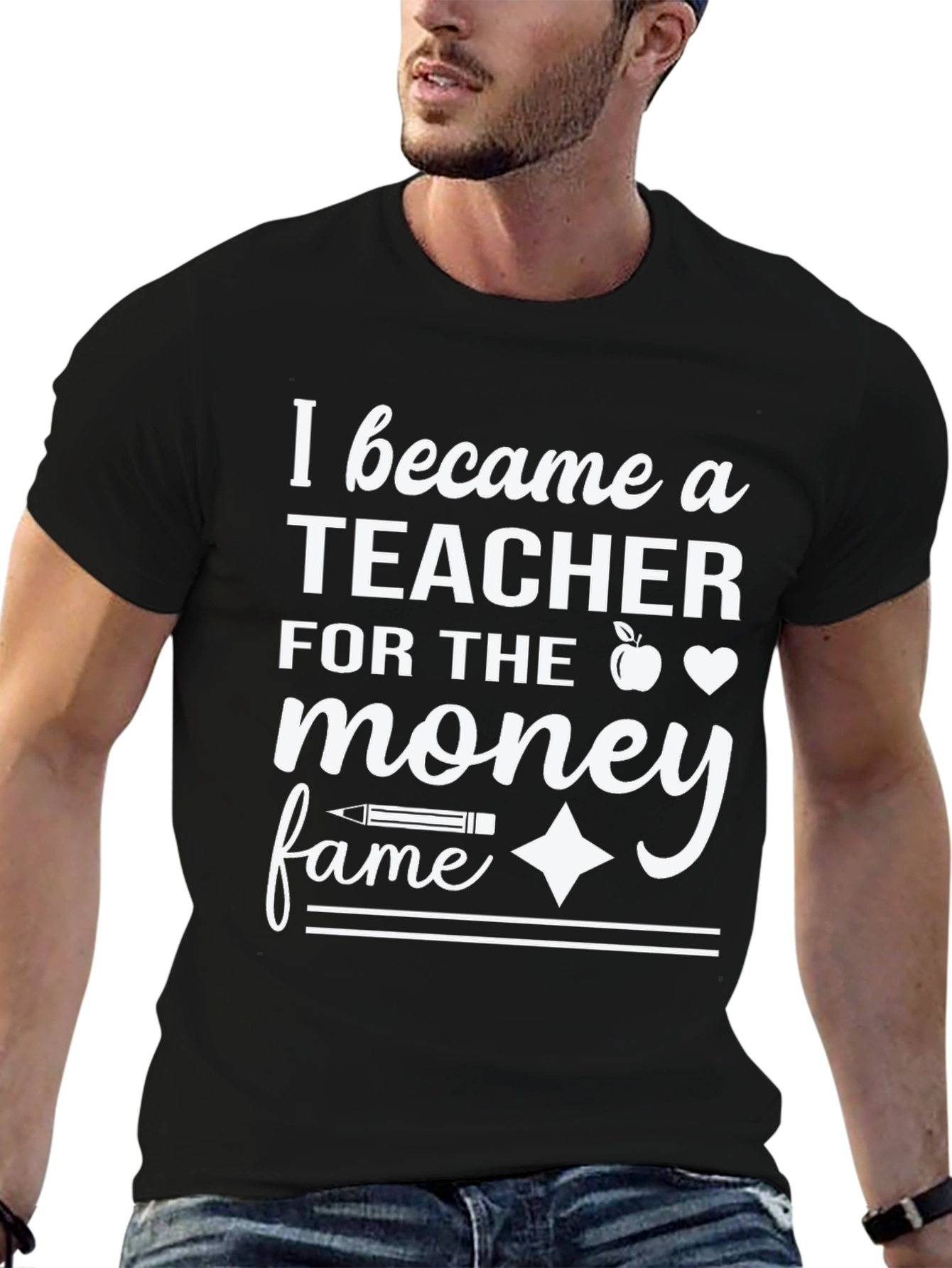 Black Teacher Money Fame T-Shirt view 6
