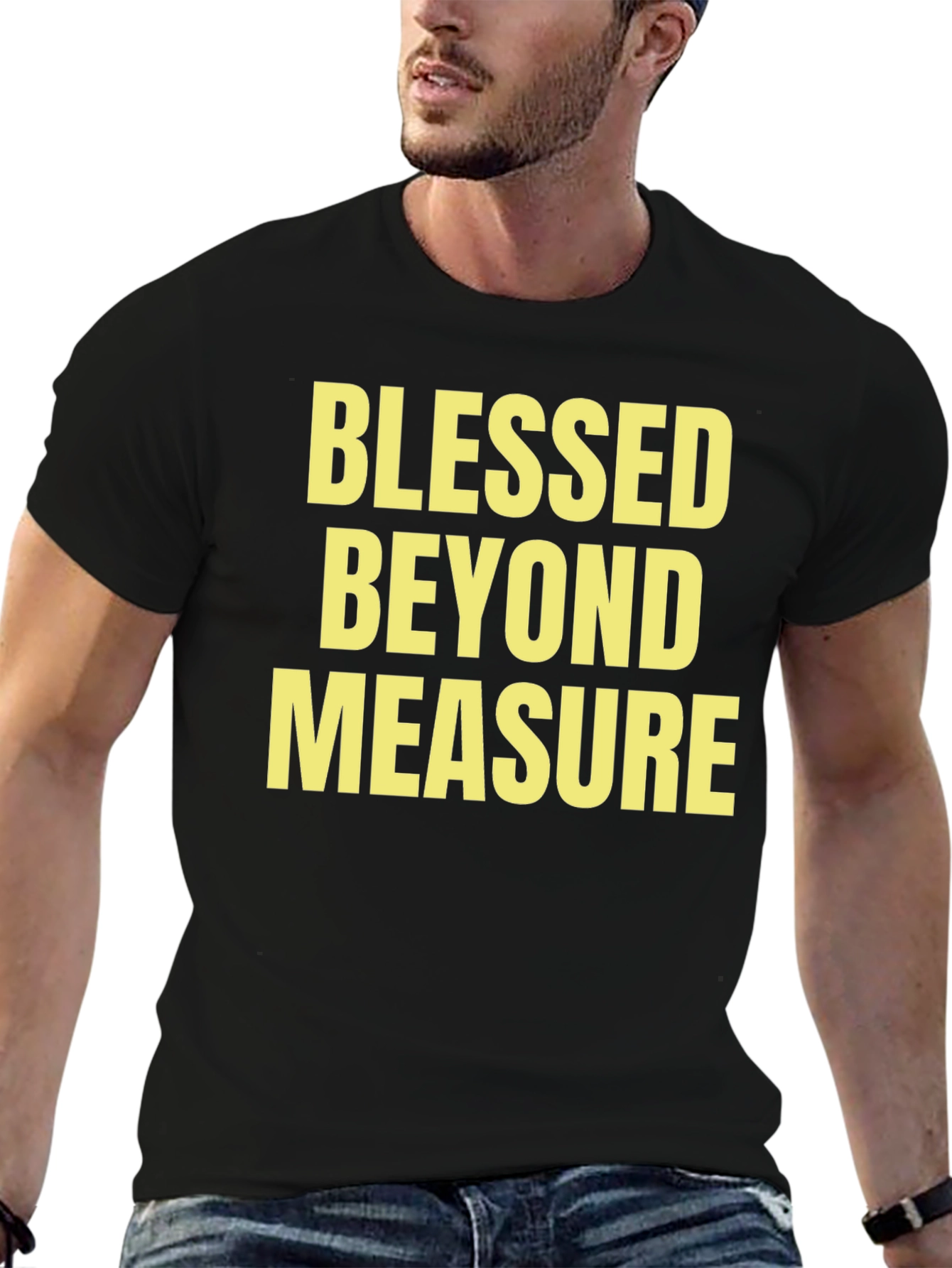 Black Blessed Beyond Measure Graphic T-Shirt view 6