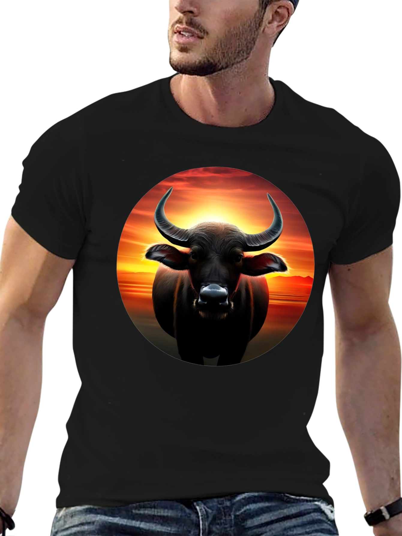 Black Buffalo Sunset Graphic Tee view 6