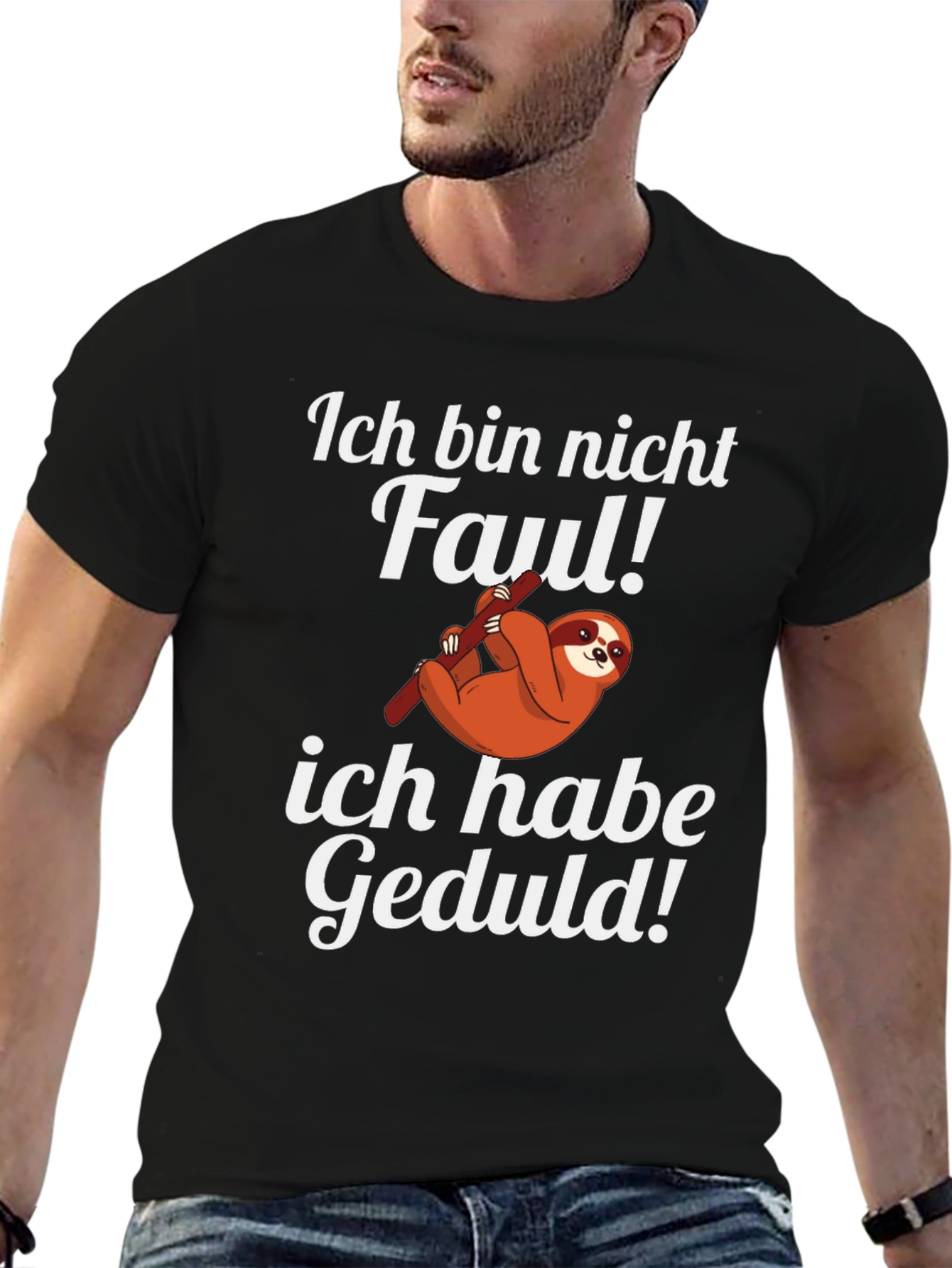 Black Ich Bin Nicht Faul T-Shirt Sloth Graphic Tee view 6