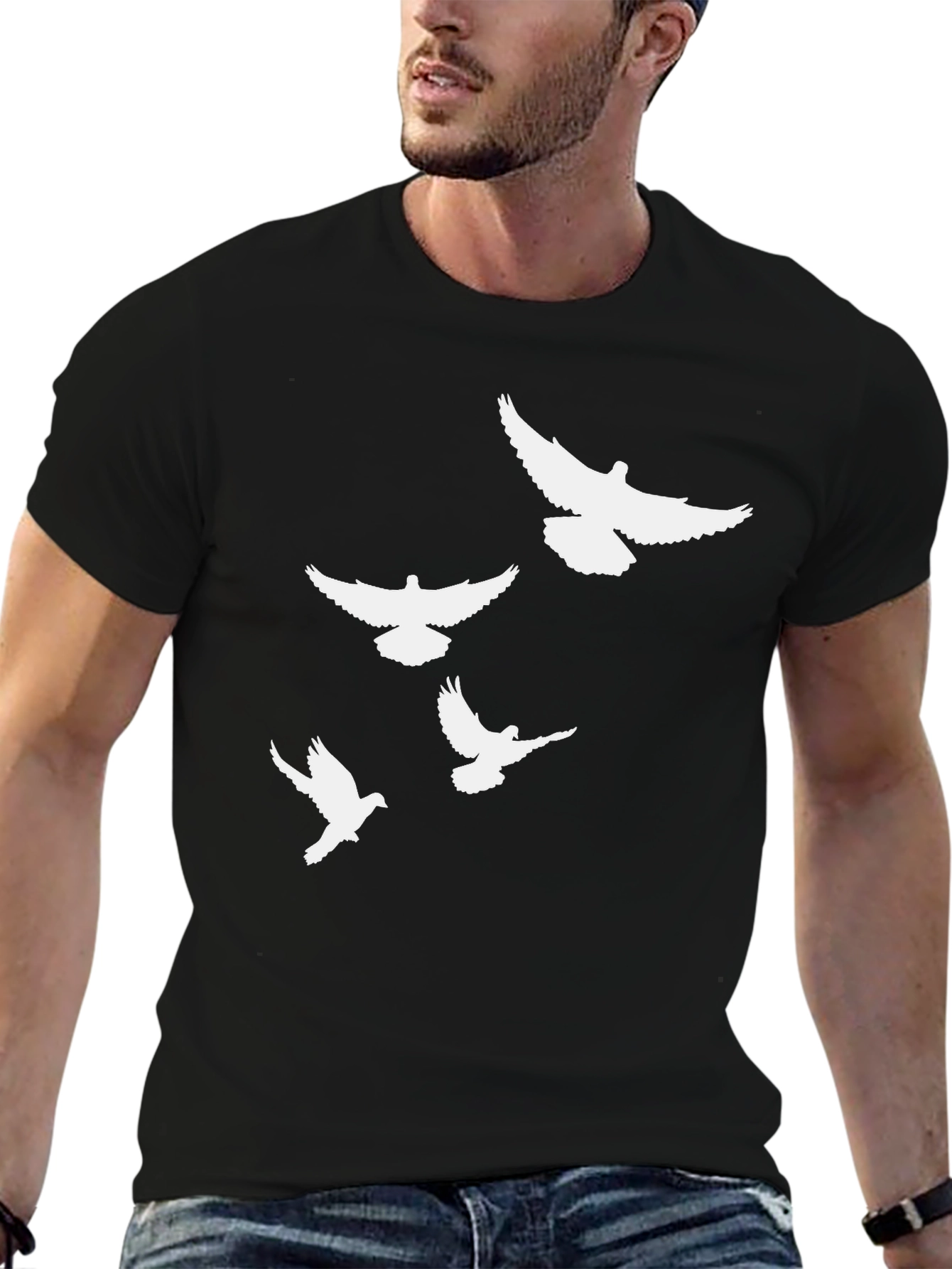 Black Dove Flight Black T-Shirt view 6