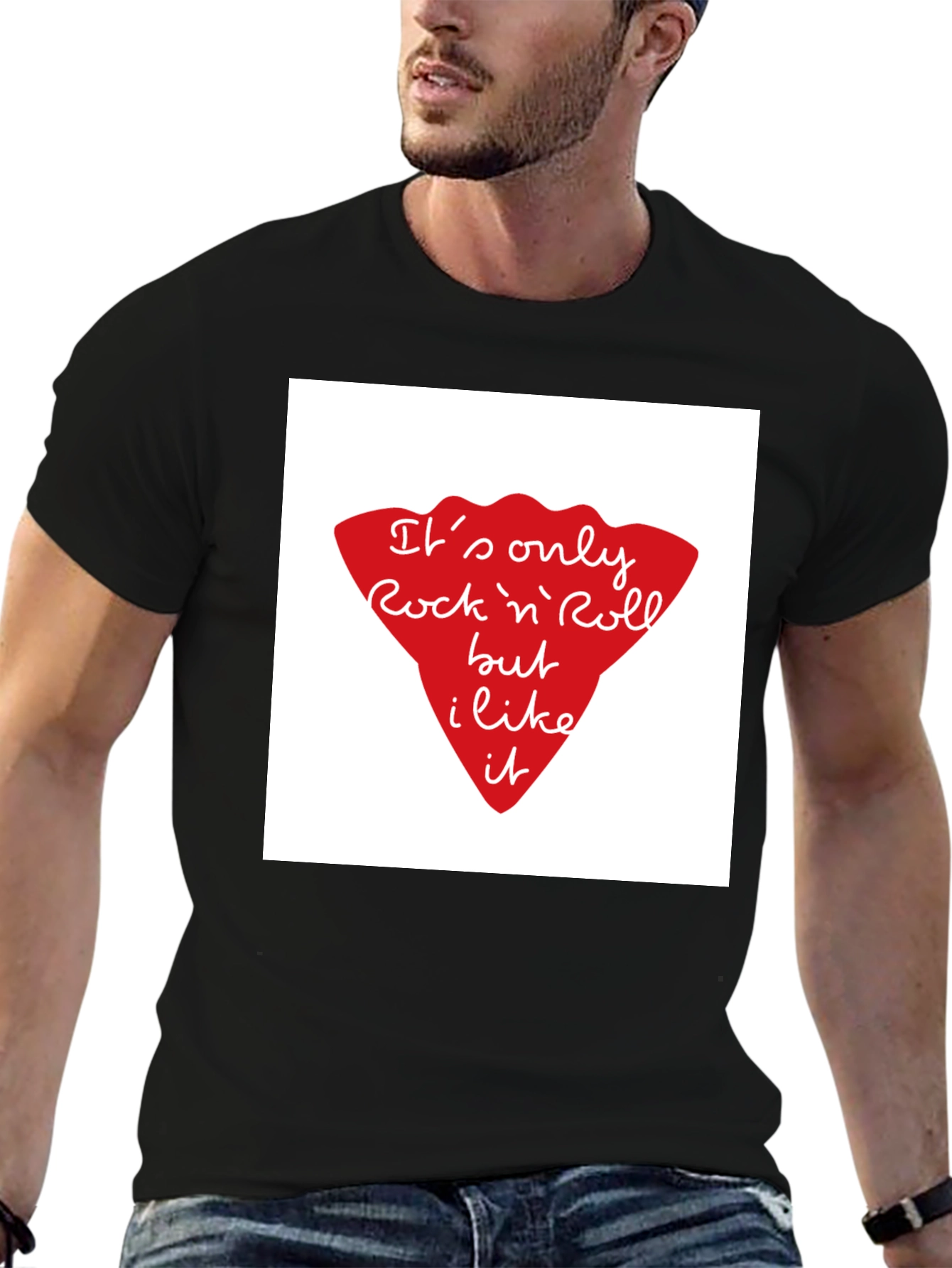 Black Rock n' Roll Graphic Tee - Black Unisex T-Shirt view 6