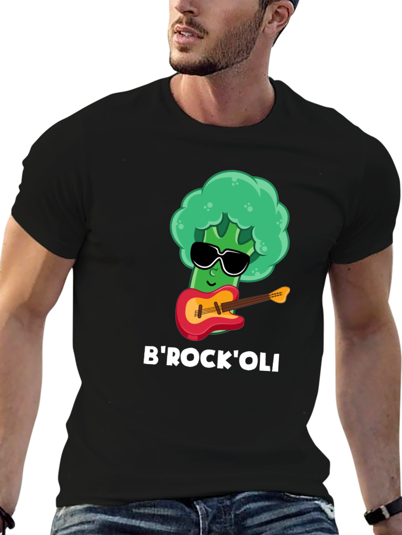 Black B'Rock'Oli Broccoli Rock Band T-Shirt view 6