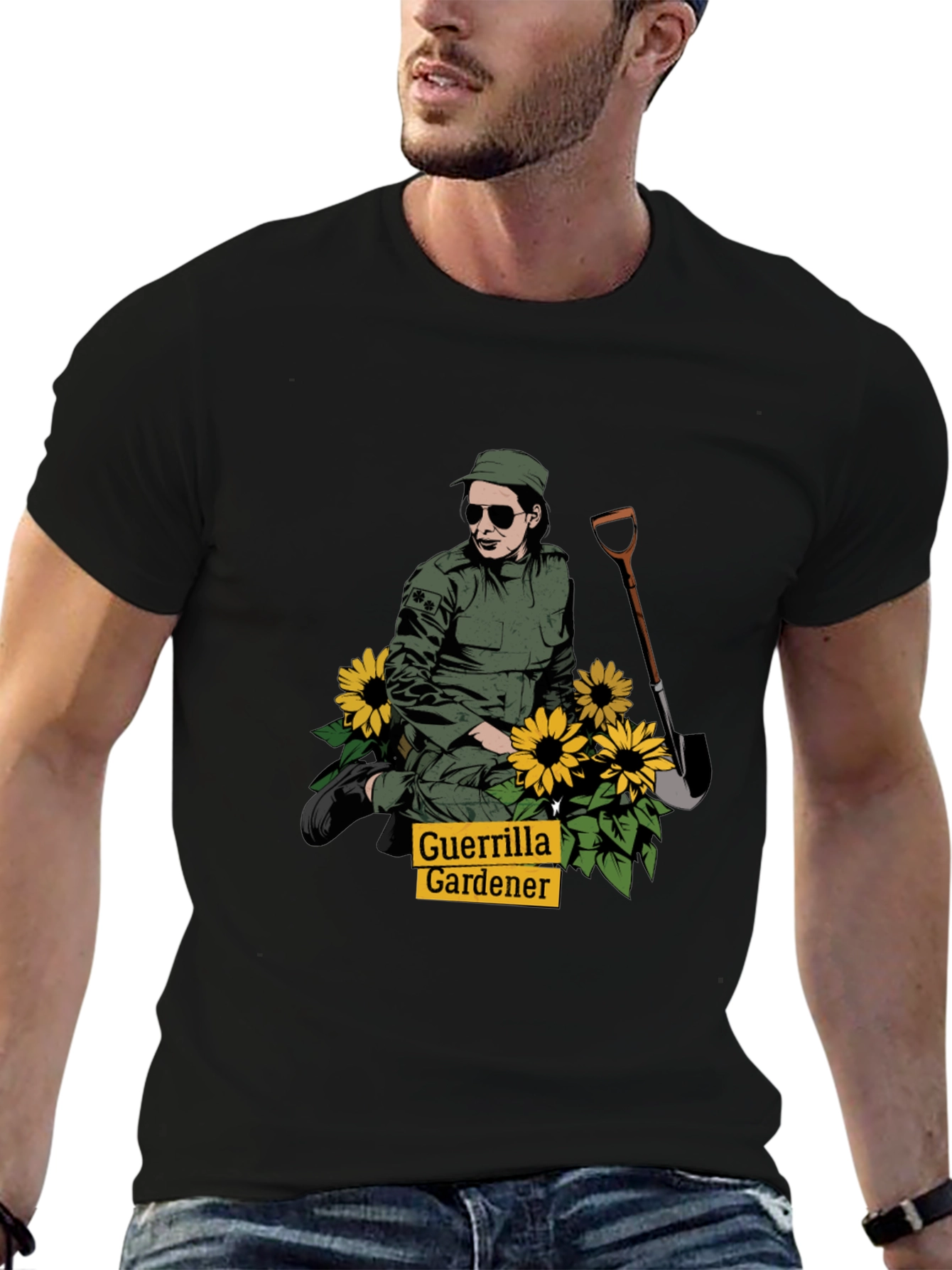 Guerrilla Gardener T-Shirt - Black, Graphic Tee - 6