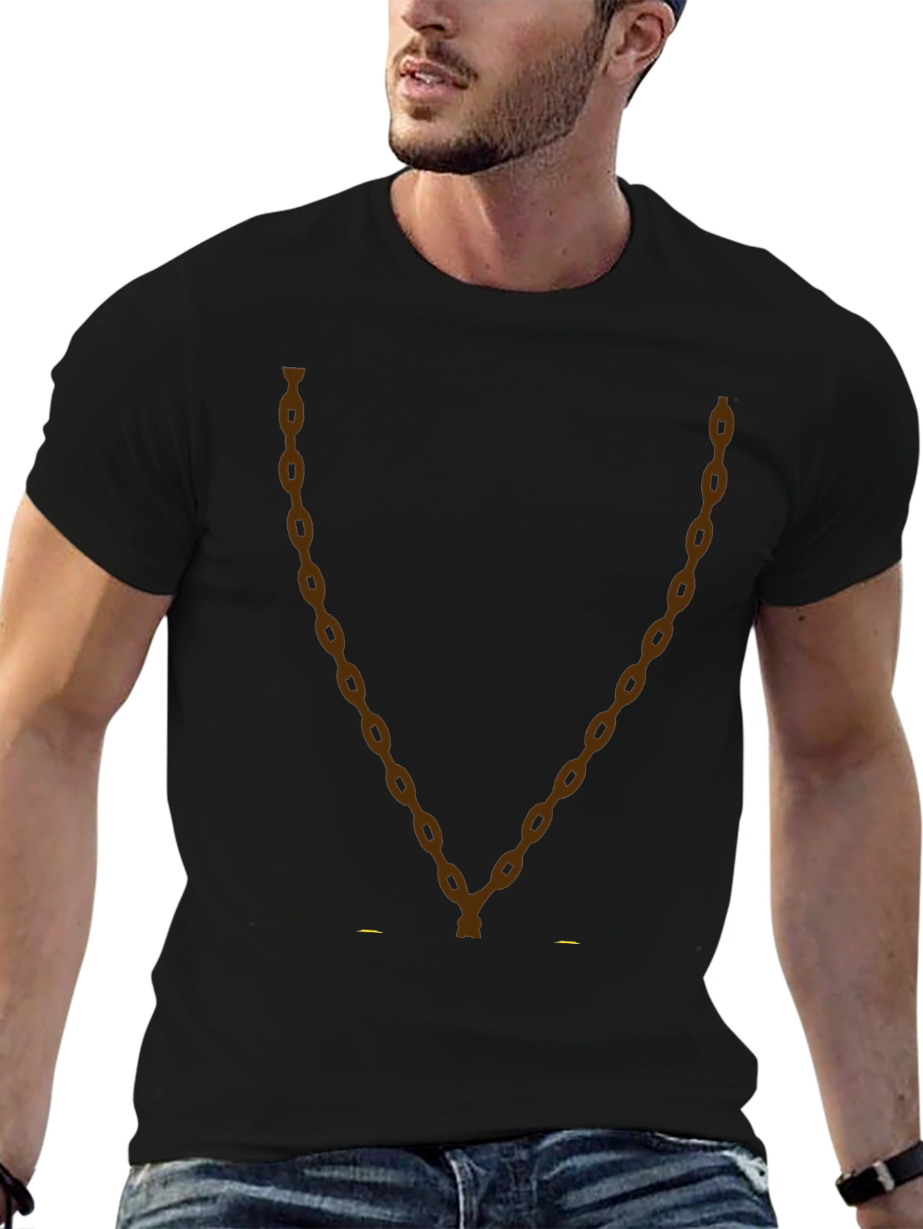 Black Chain Graphic Tee - Men's Black T-Shirt view 6