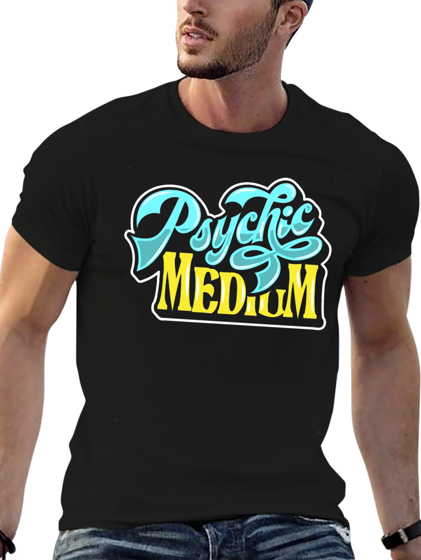 Black Psychic Medium Graphic T-Shirt view 6