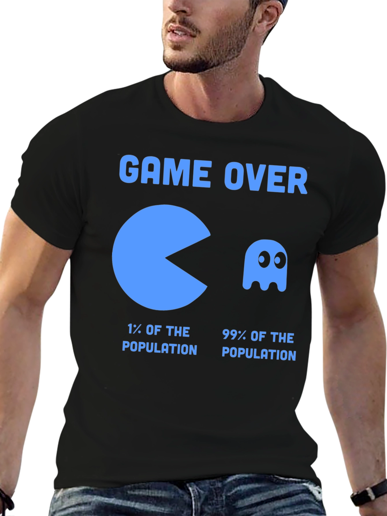 Black Game Over Pac-Man T-Shirt Funny Gamer Tee view 6