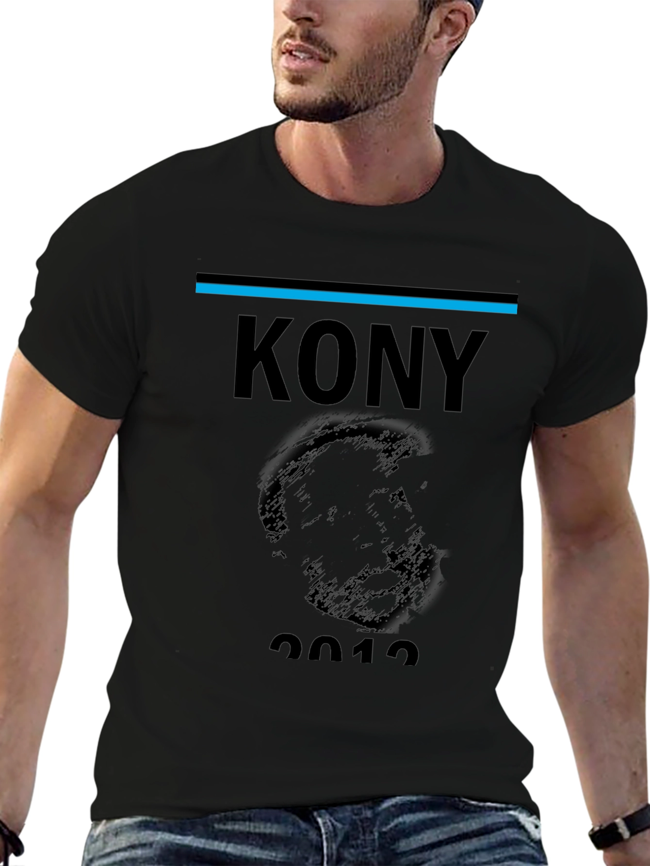Black Kony 2012 Graphic Print Black T-Shirt view 6