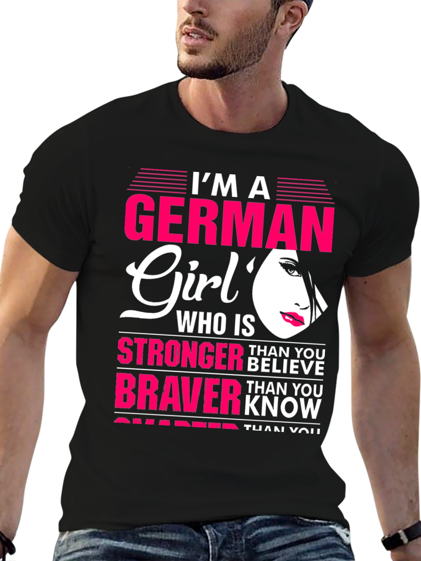 Black German Girl Graphic T-Shirt - Strong, Brave & Smart view 6