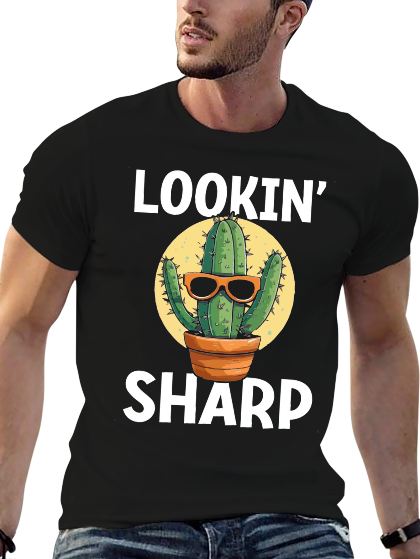 Black Lookin' Sharp Cactus Graphic T-Shirt view 6