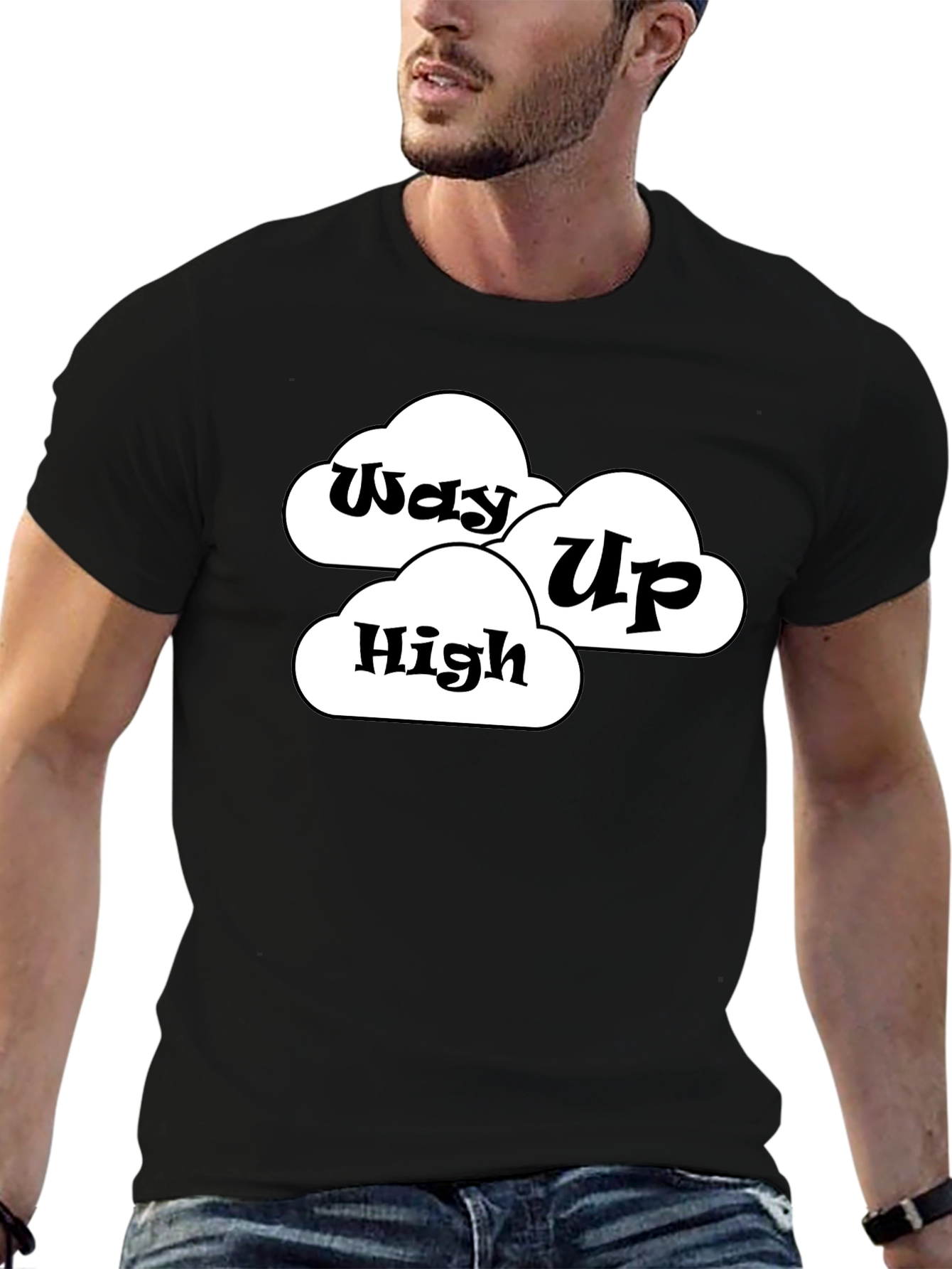 Black Way Up High Cloud T-Shirt - Black Graphic Tee view 6