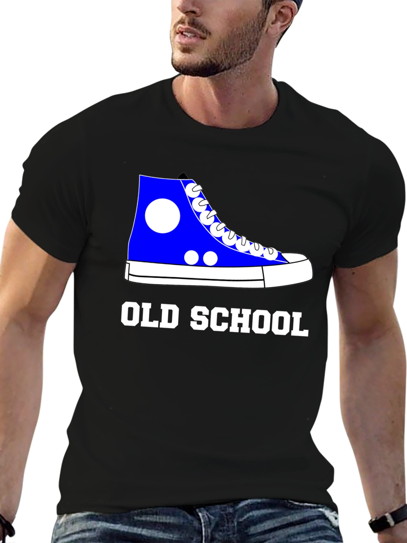 Black Old School Sneaker Graphic Tee - Classic Cool view 6