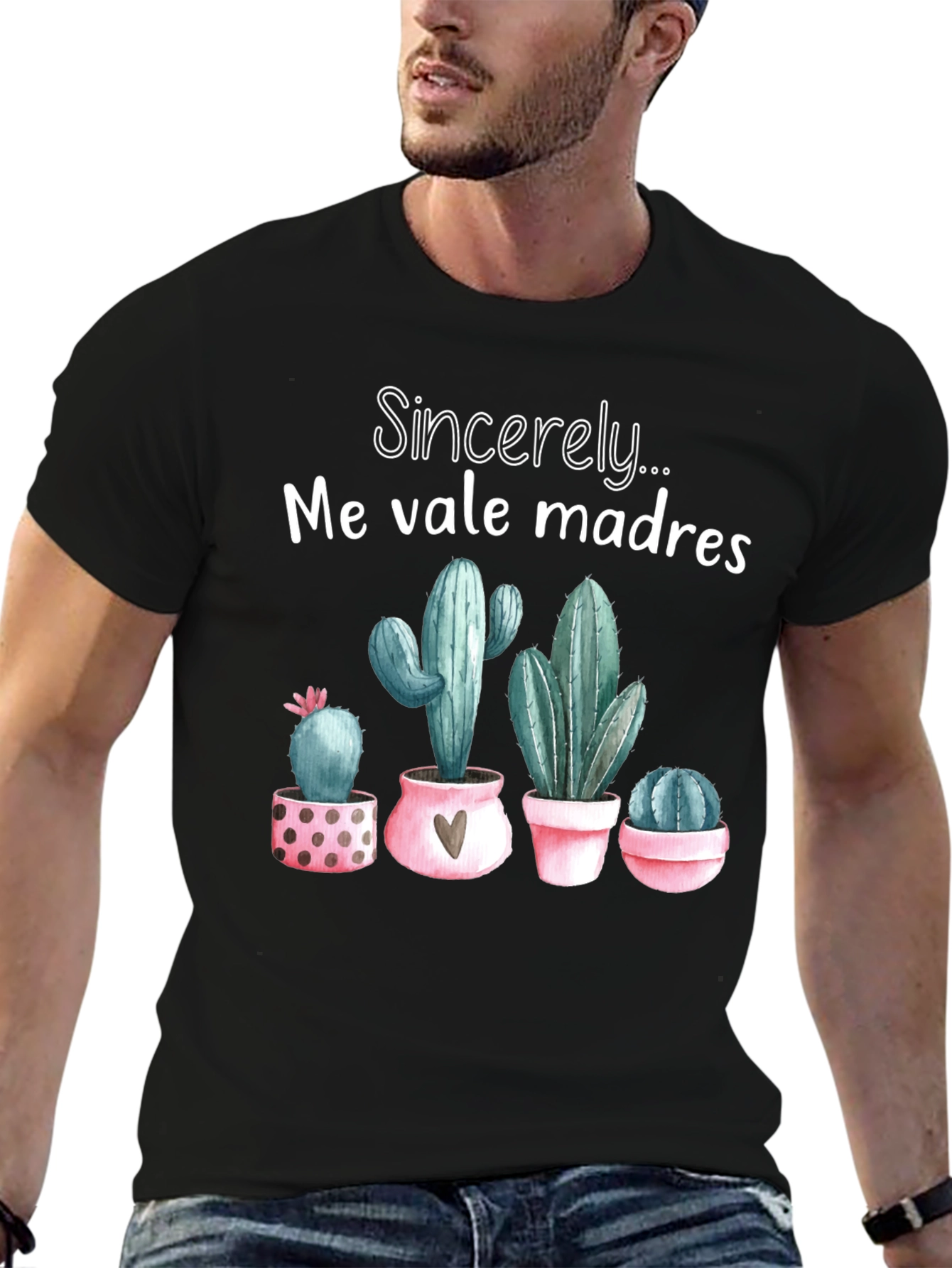 Black Me Vale Madres Cactus T-Shirt - Funny Graphic Tee view 6