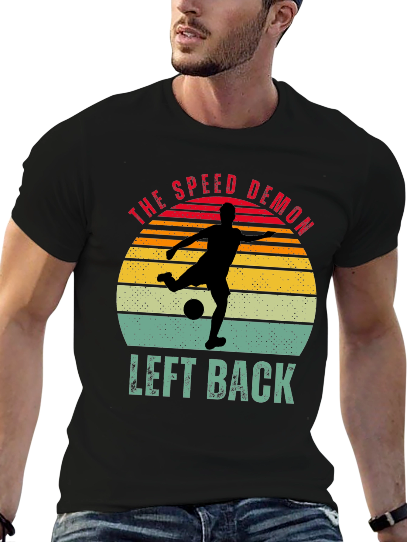Black The Speed Demon Left Back T-Shirt view 6