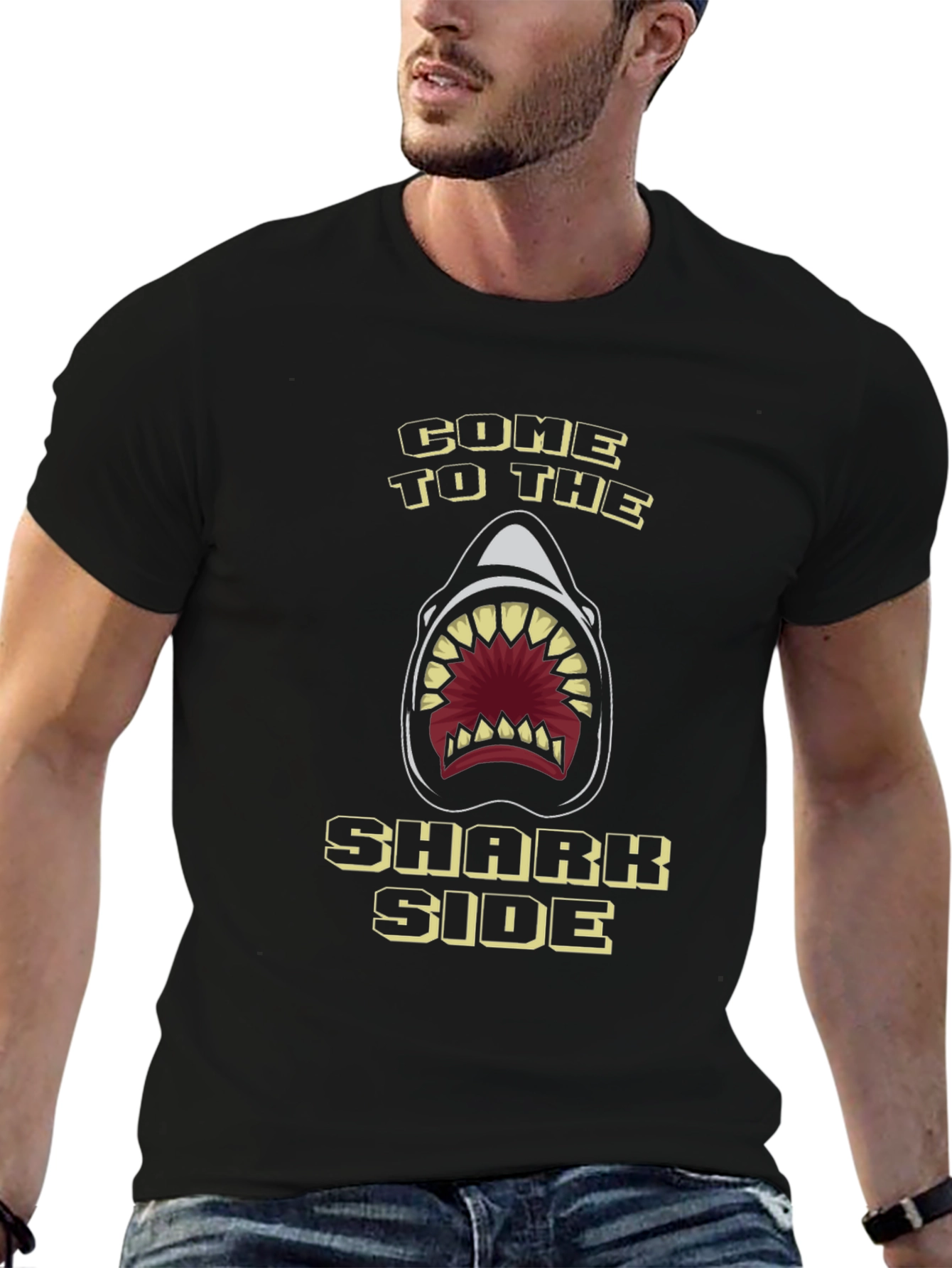 Black Come to the Shark Side Black Graphic Tee view 6