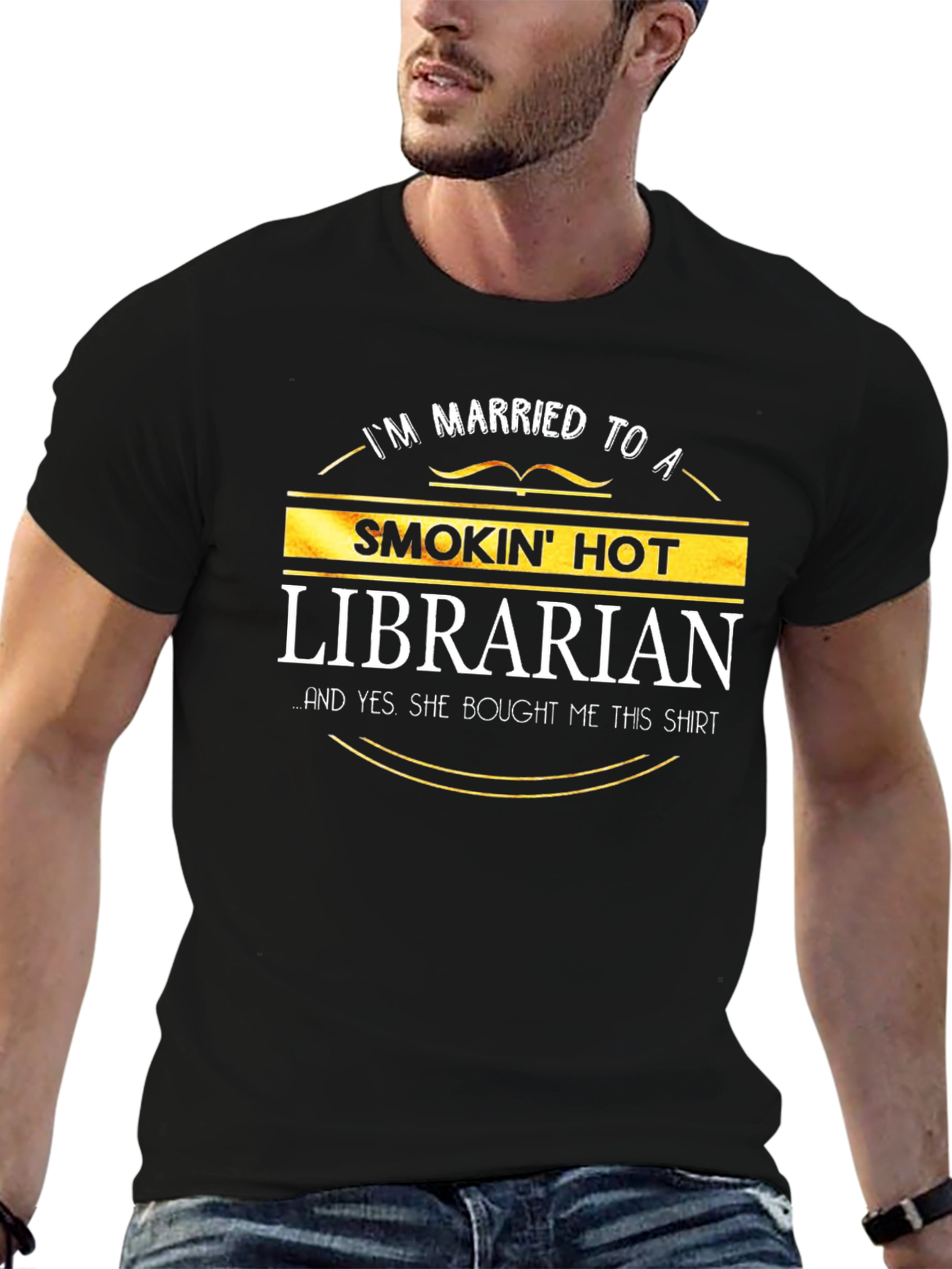 Black Smokin' Hot Librarian T-Shirt - Husband Gift view 6