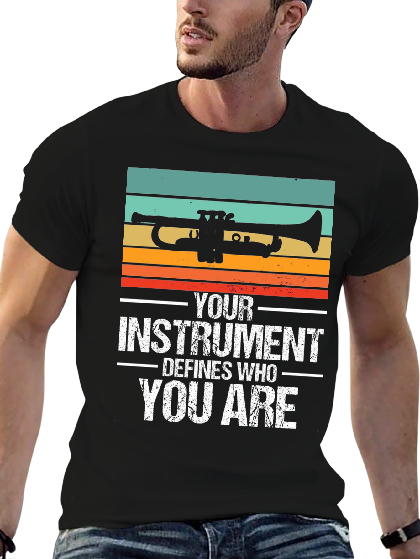 Black Trumpet Player Shirt - Defines Who You Are! view 6