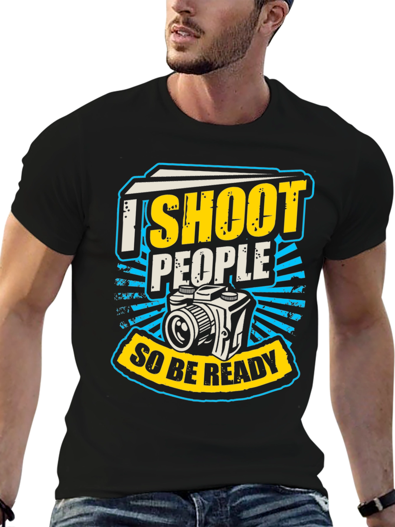 Black I Shoot People T-Shirt view 6
