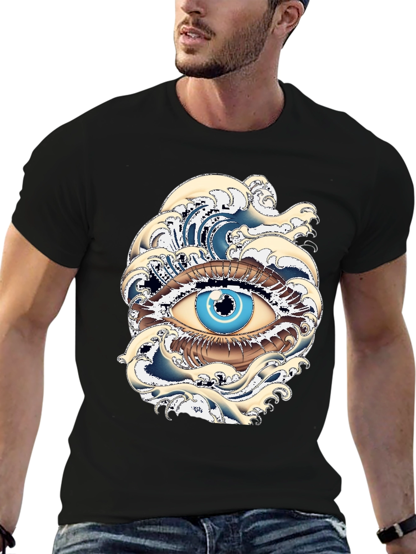 Black Eye of the Ocean Graphic Tee - Black view 6