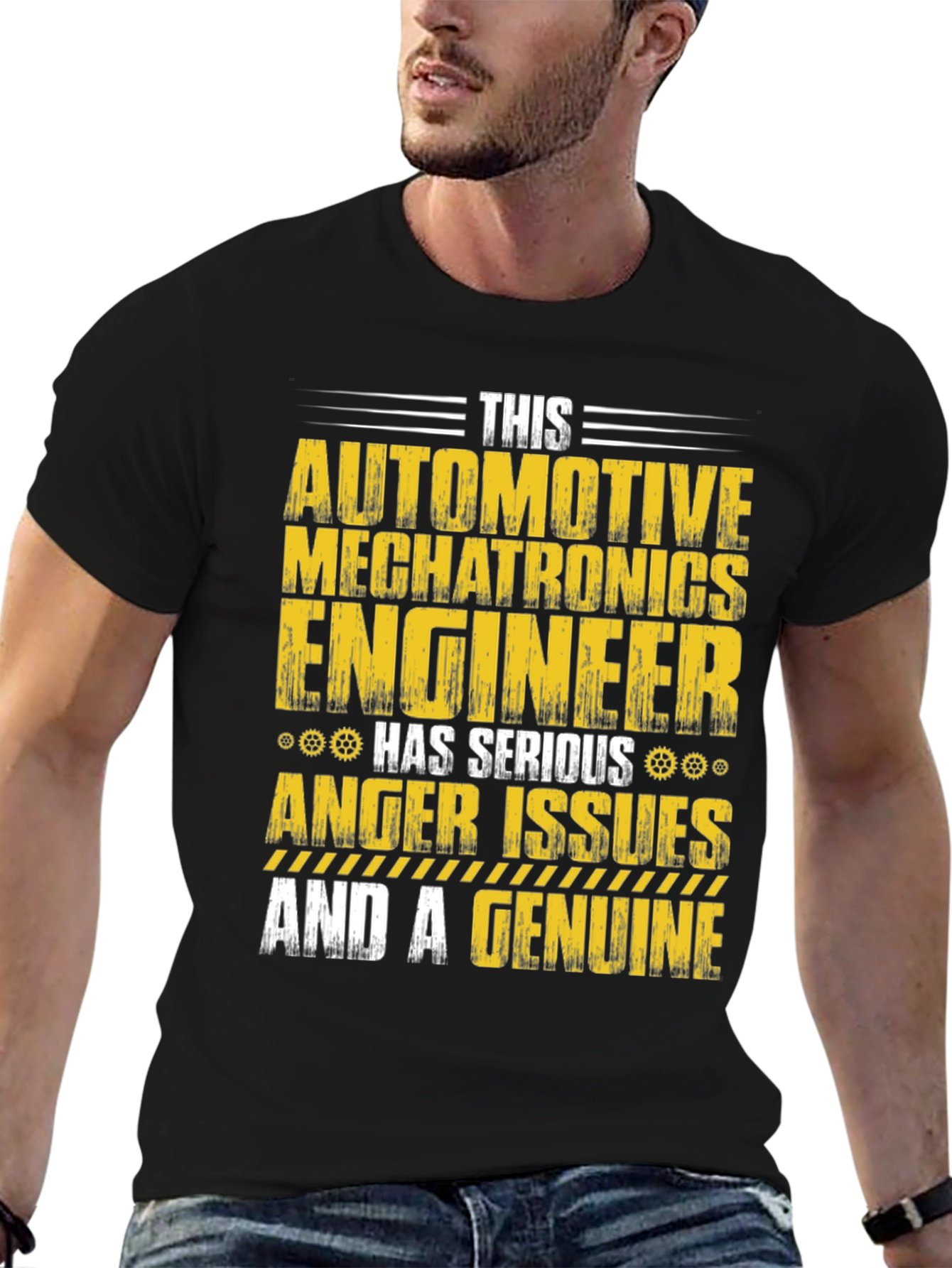 Black Automotive Mechatronics Engineer T-Shirt view 6