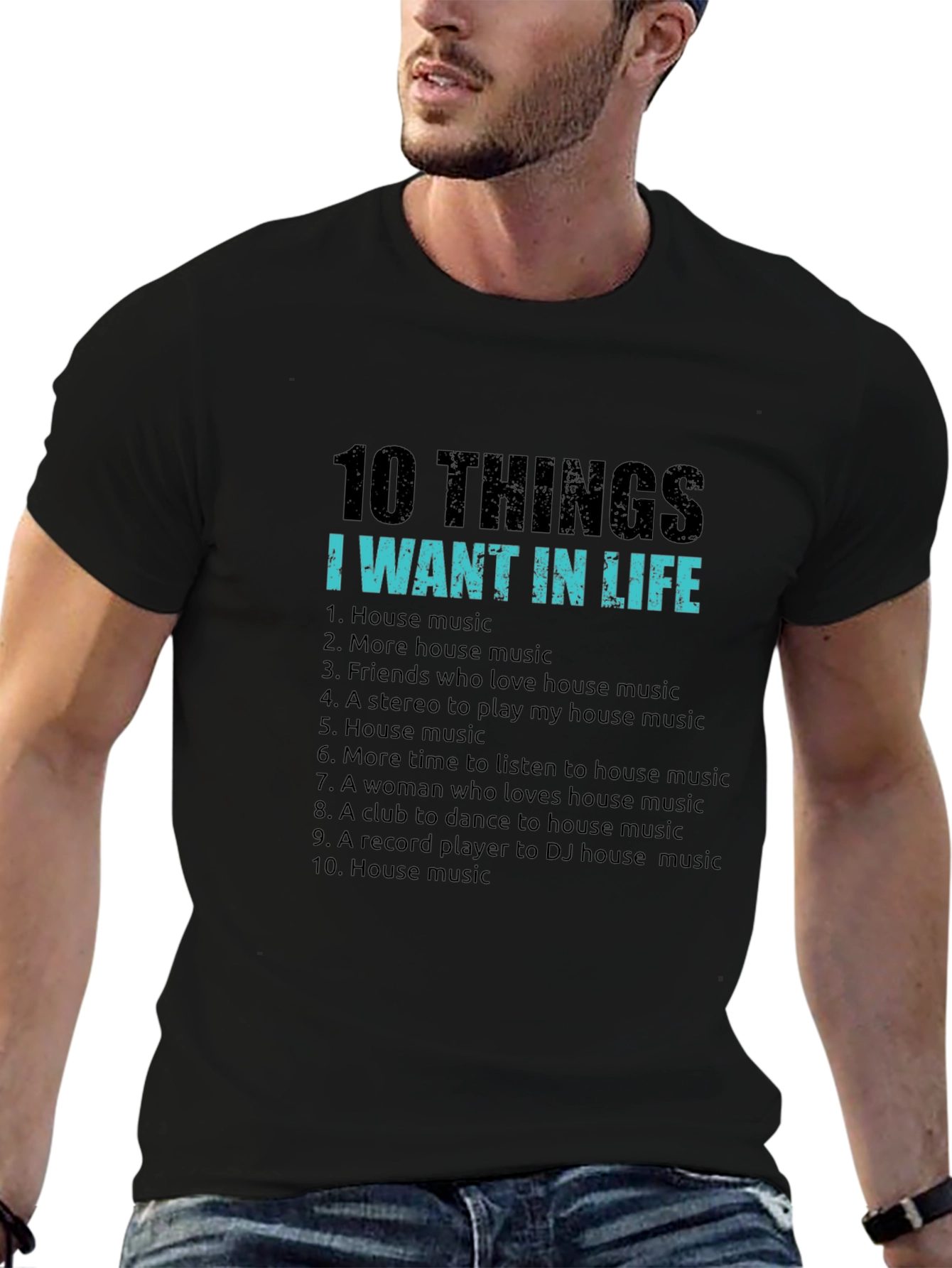Black House Music Lover T-Shirt - 10 Things I Want In Life view 6