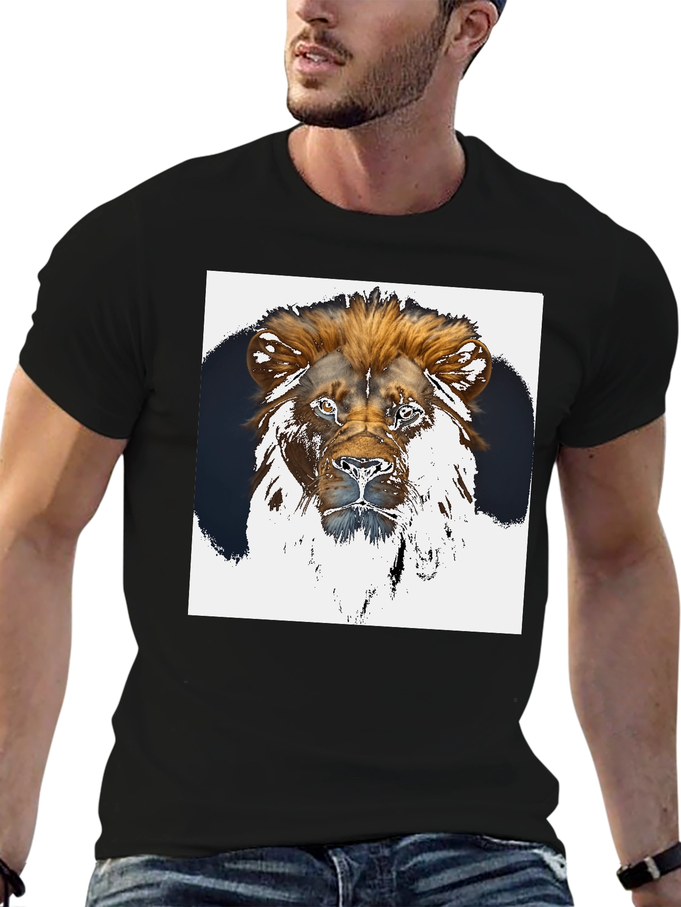 Black Lion Graphic Tee - Black Short Sleeve Shirt view 6