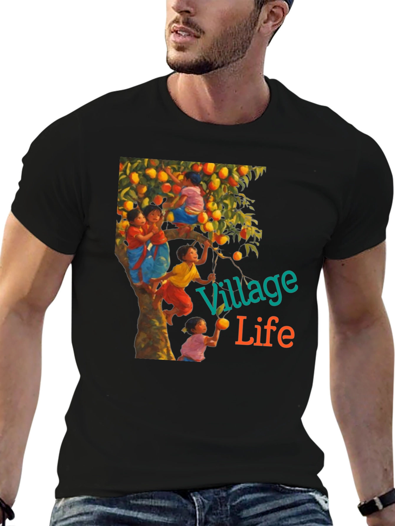 Black Village Life Graphic Tee view 6
