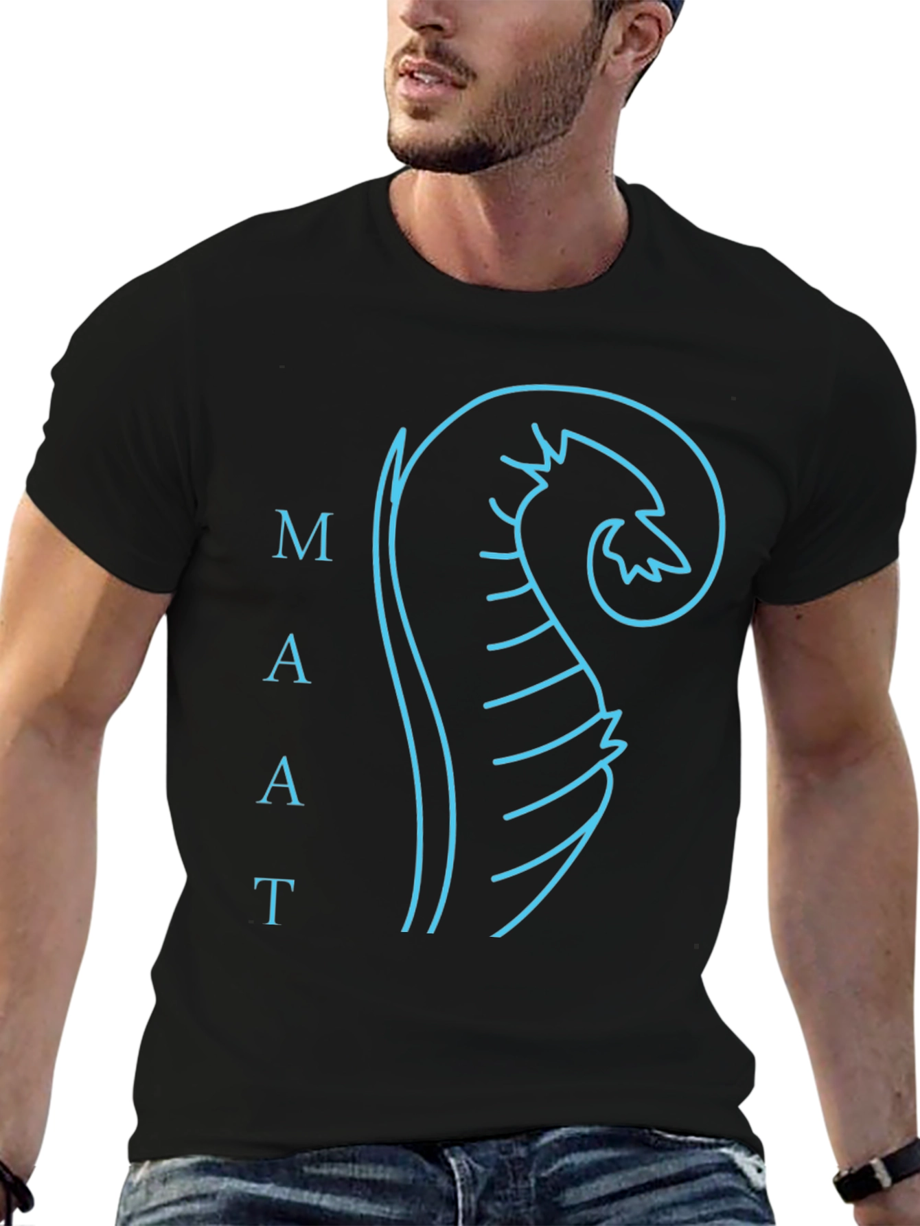 Black Maat Feather Graphic Tee - Black view 6