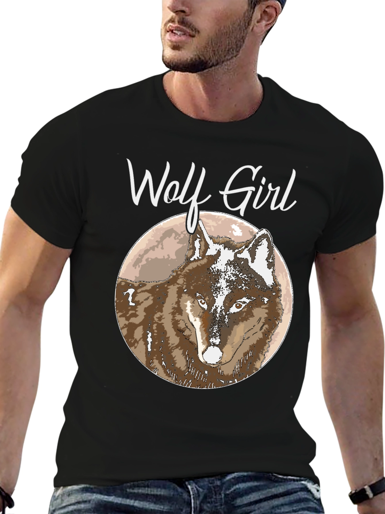 Black Wolf Girl T-Shirt view 6