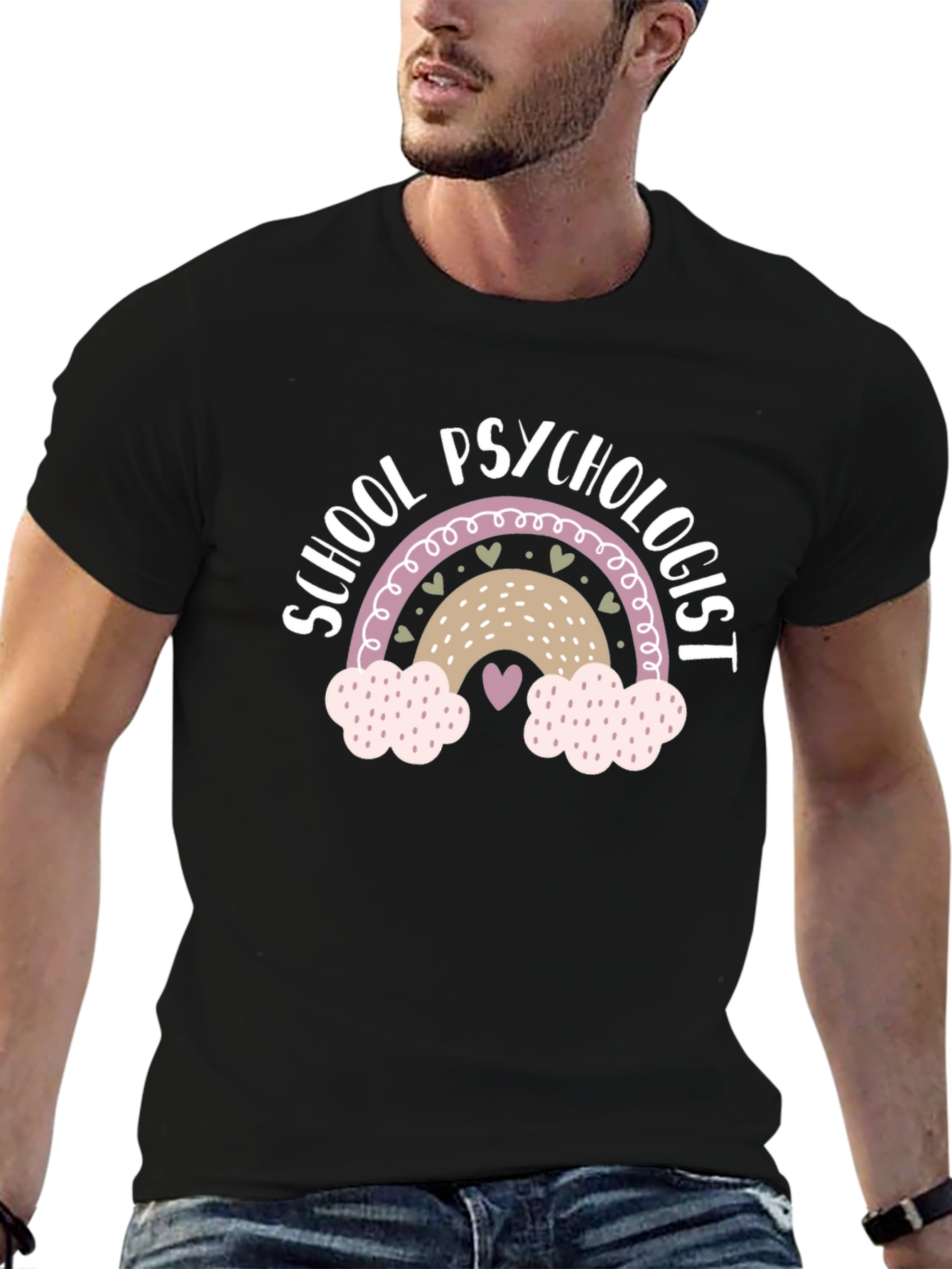 Black School Psychologist Rainbow T-Shirt view 6