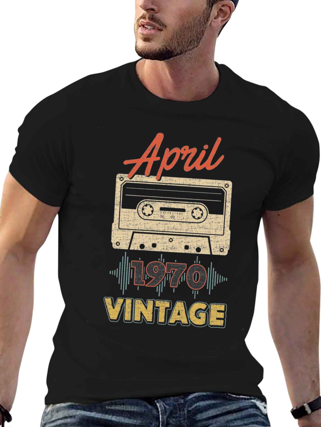 Black April 1970 Vintage Cassette T-Shirt view 6
