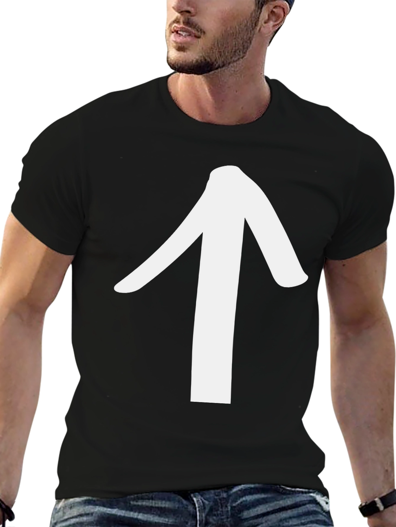 Black Upward Arrow Graphic Tee - Casual Comfort view 6