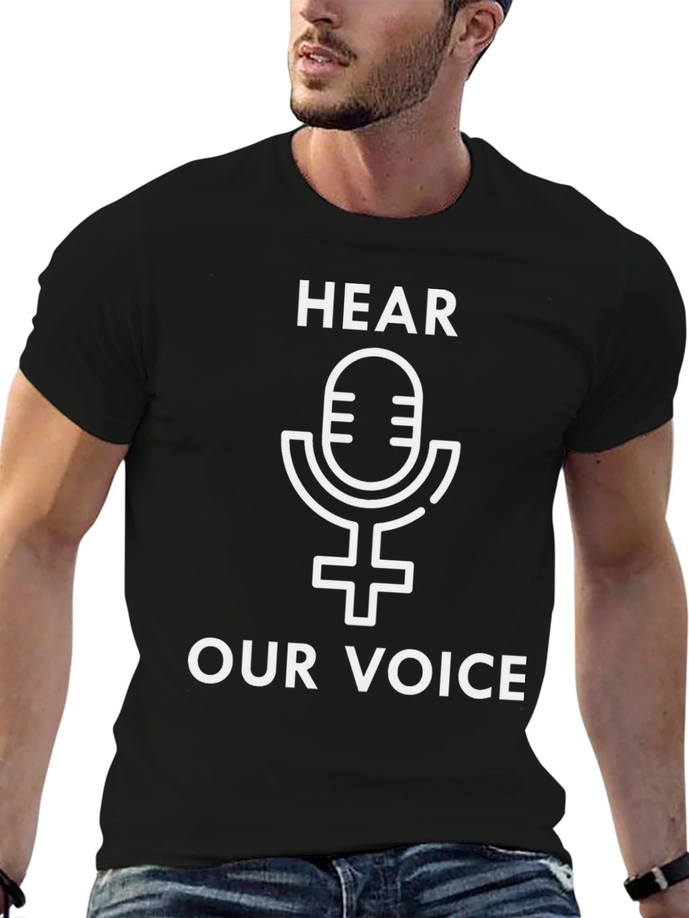 Black Hear Our Voice Graphic Tee - Empowering Design view 6