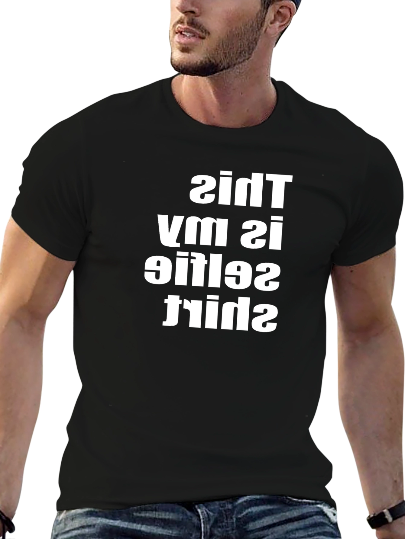 Black Funny This Is My Selfie Shirt Black view 6