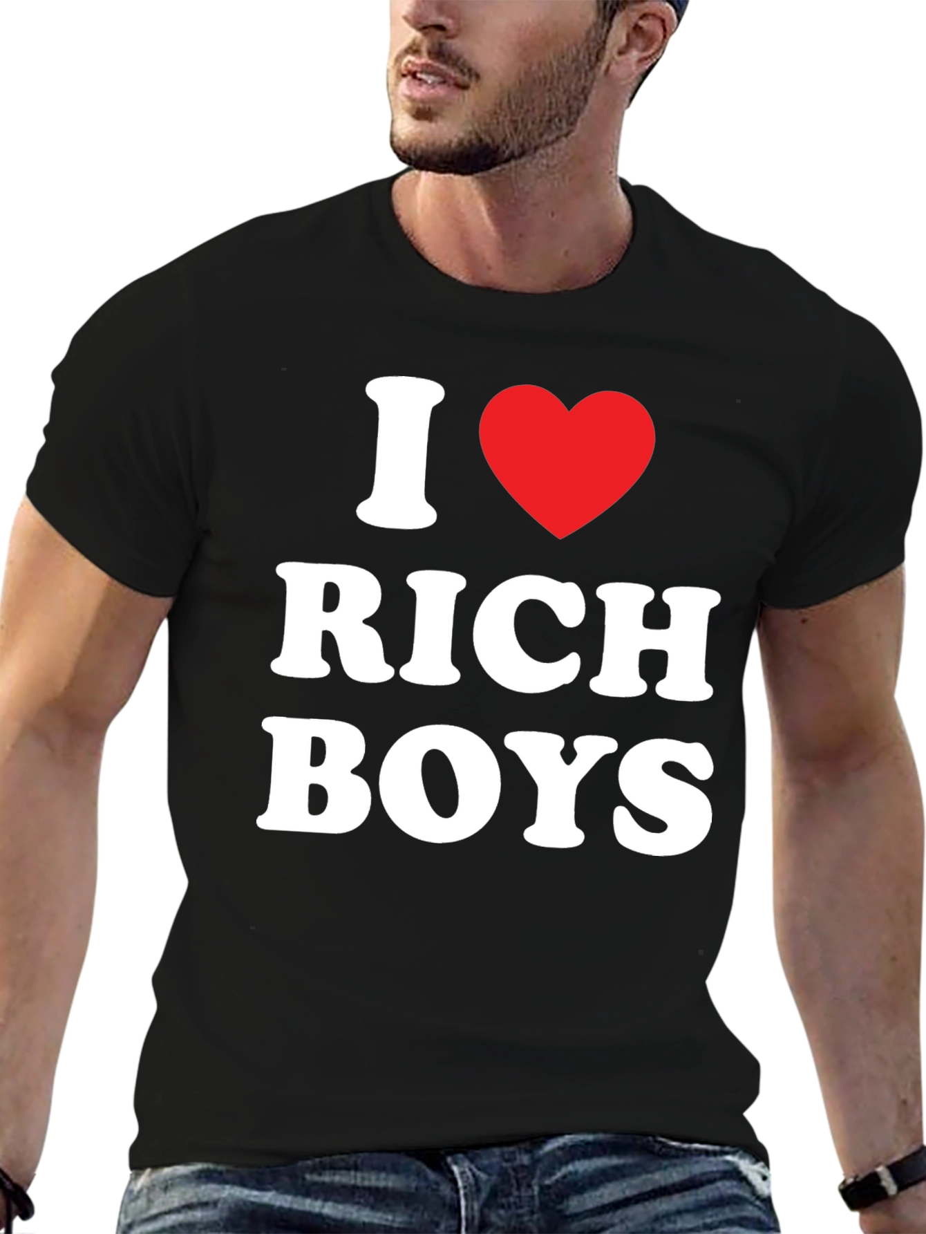 Black I Heart Rich Boys Tee - Men's Black T-Shirt view 6