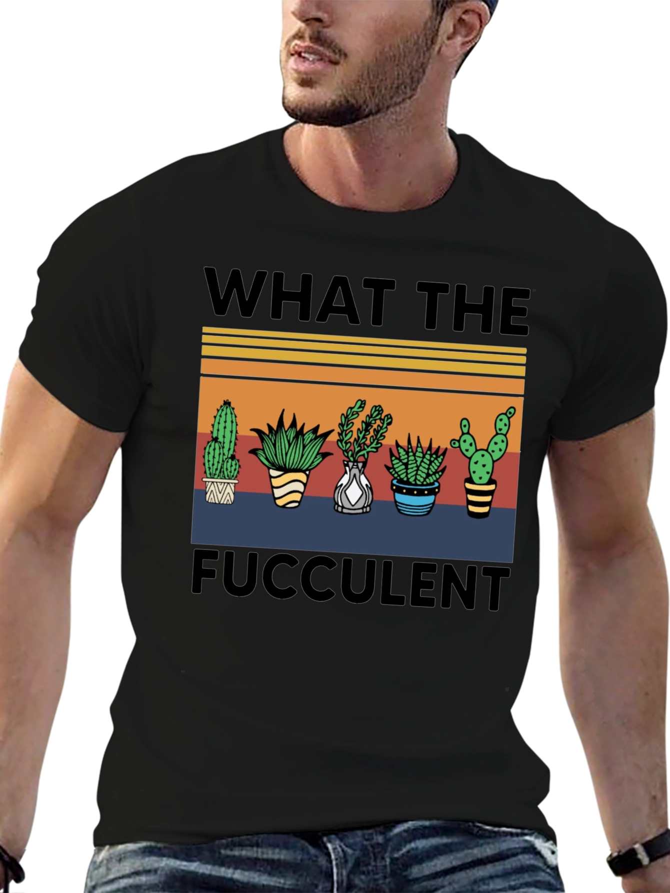 Black What The Fucculent T-Shirt view 6
