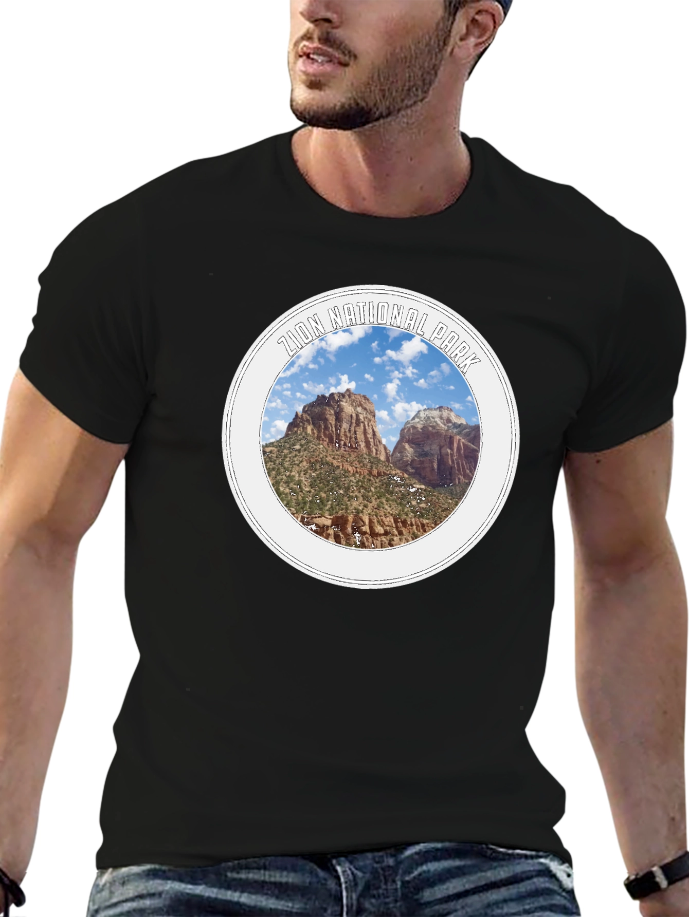 Black Zion National Park Graphic T-Shirt view 6