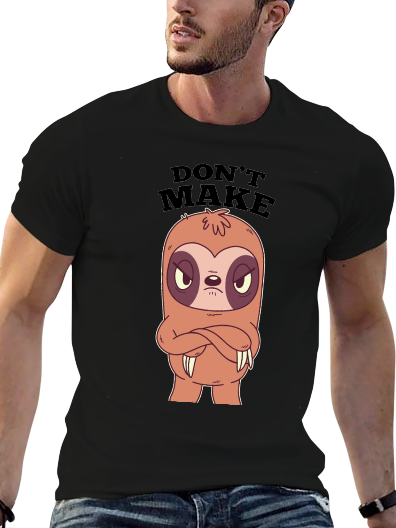 Black Don't Make Me Angry Sloth Graphic Tee view 6