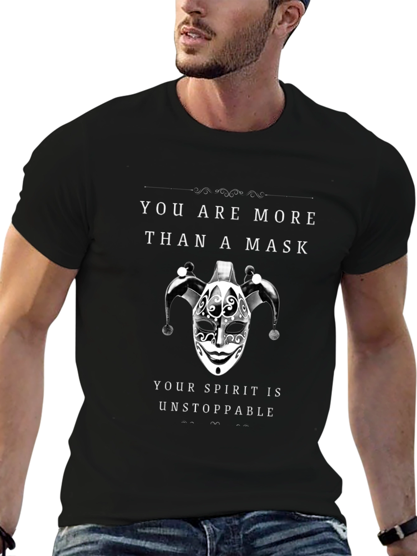 Black You Are More Than A Mask Black T-Shirt view 6
