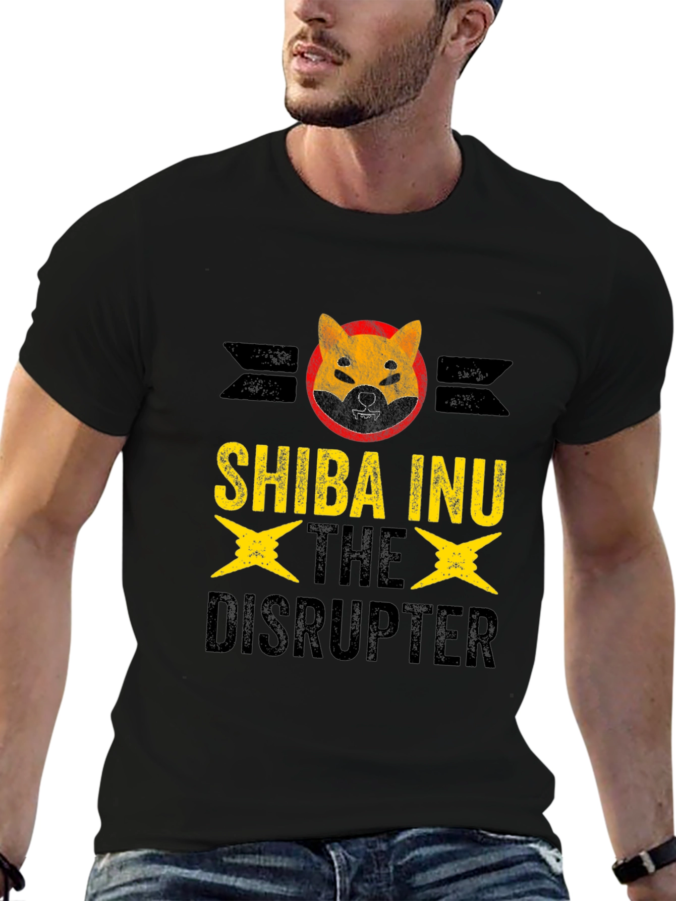 Black Shiba Inu Disruptor Graphic Tee view 6