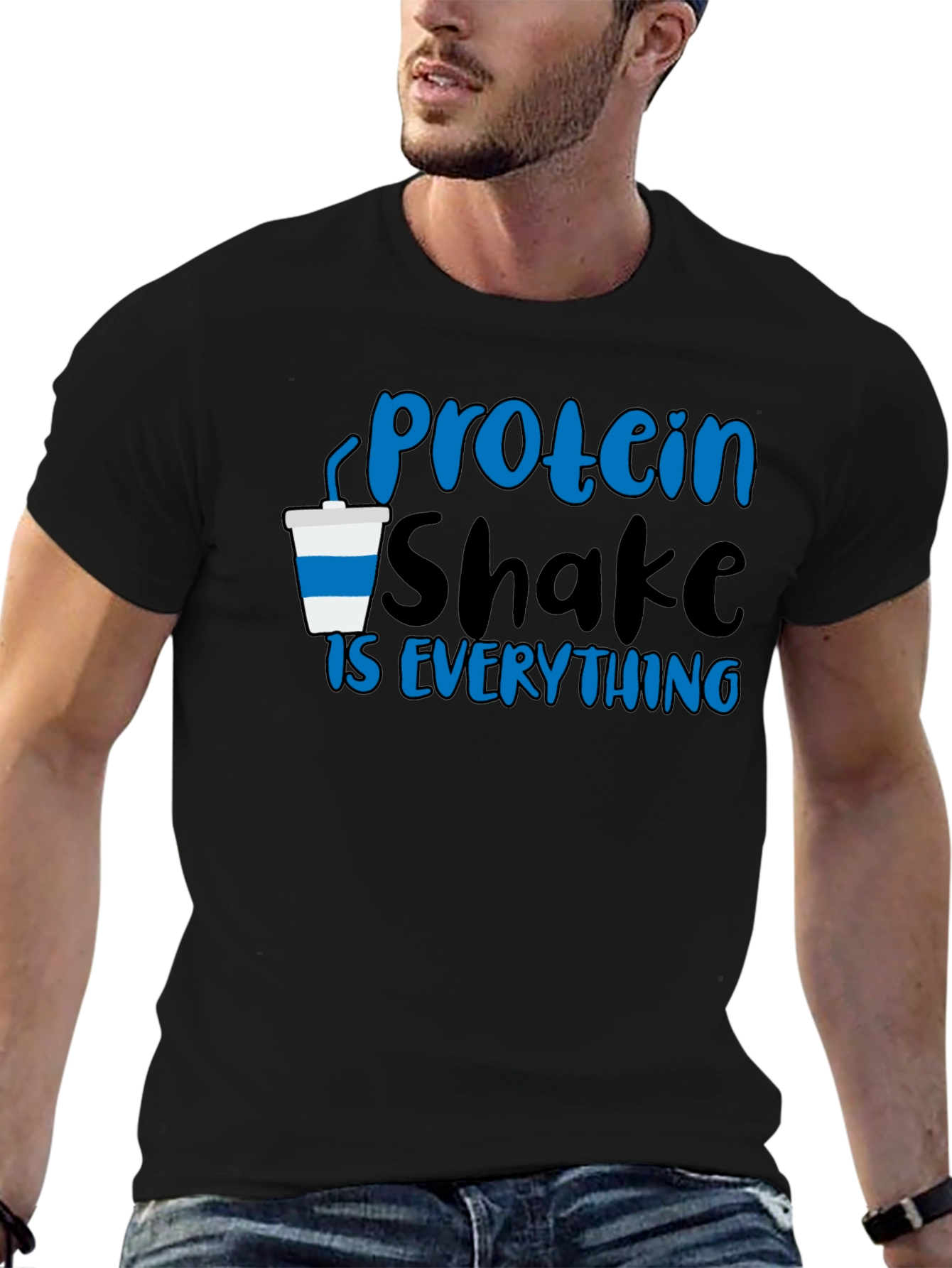 Black Protein Shake is Everything T-Shirt view 6