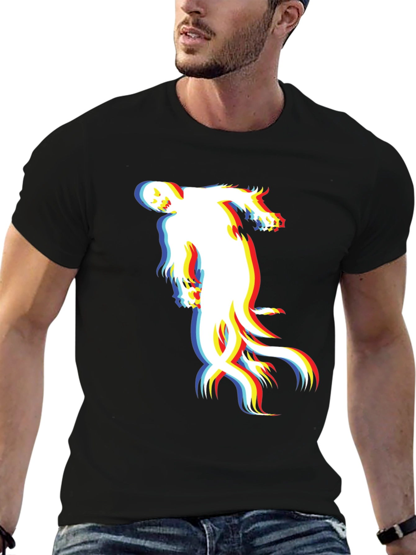Black Ghost Graphic Black T-Shirt - Unisex view 6