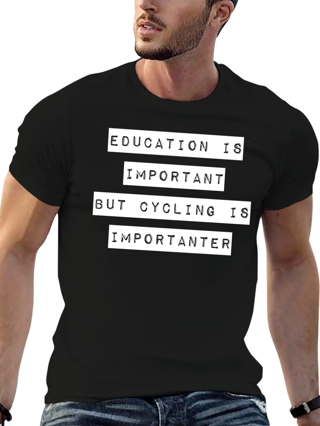 Black Cycling Is Importanter T-Shirt view 6