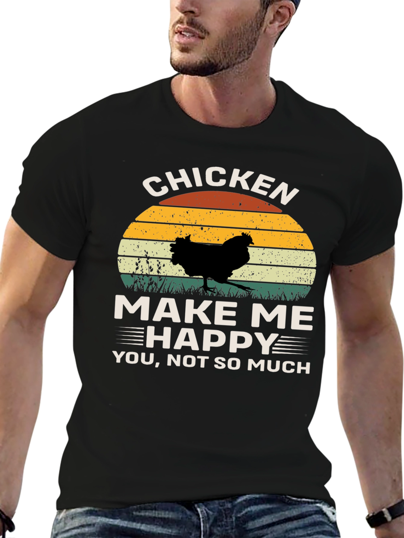 Black Chicken Make Me Happy T-Shirt view 6